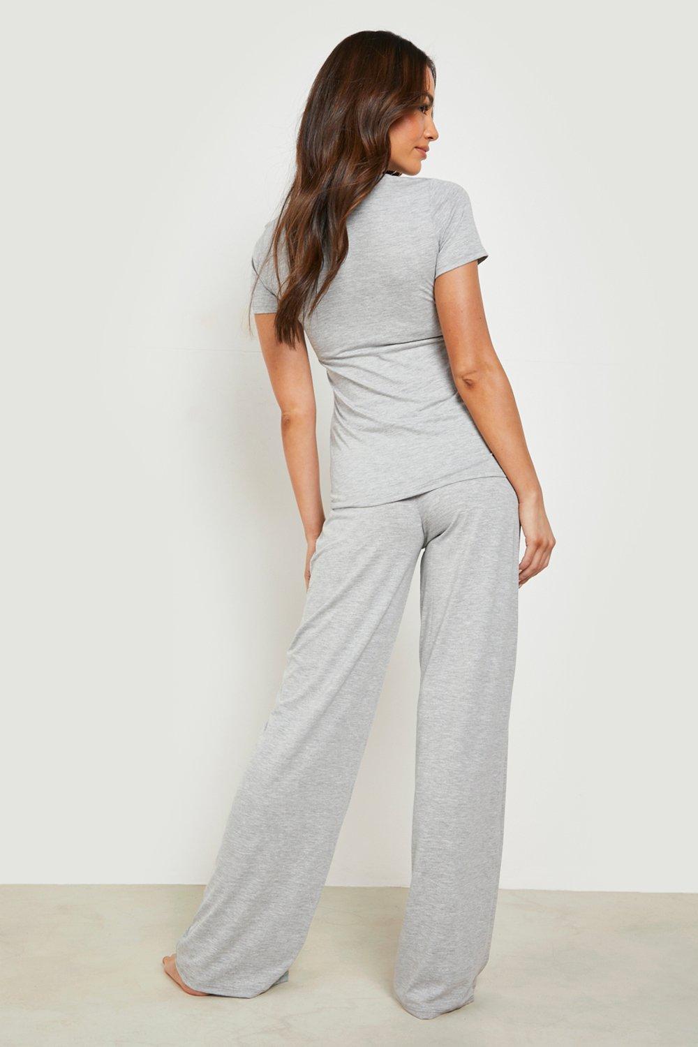 Buy Boohoo Maternity Wrap Front Nursing Nightdress In Grey