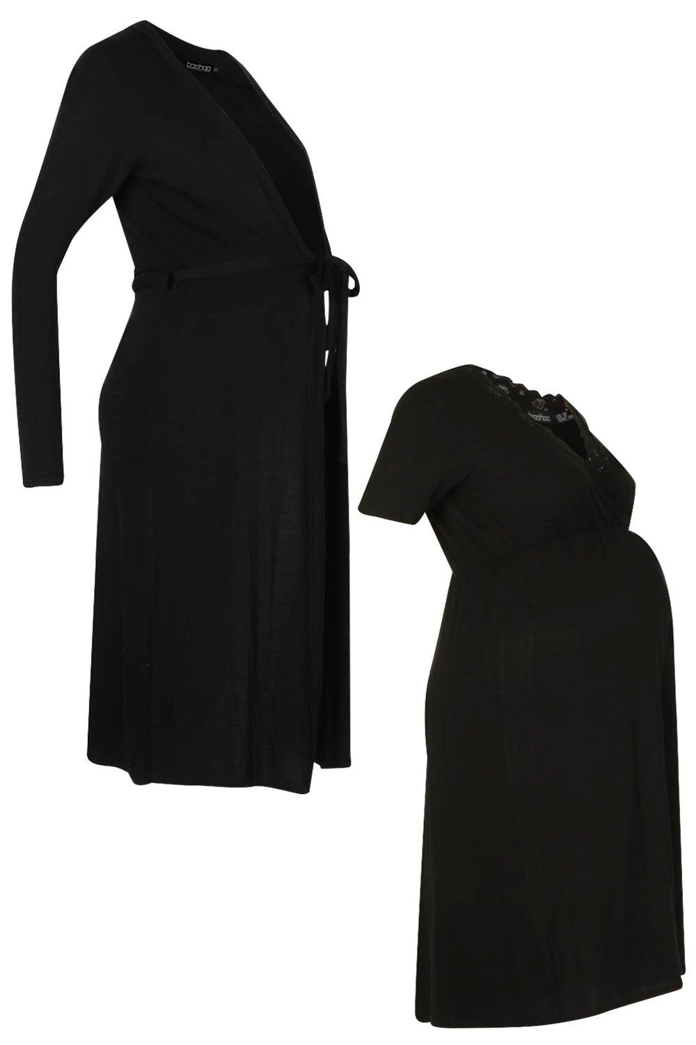 Effortt Maternity Nightgown - Black - Long - Trendyol