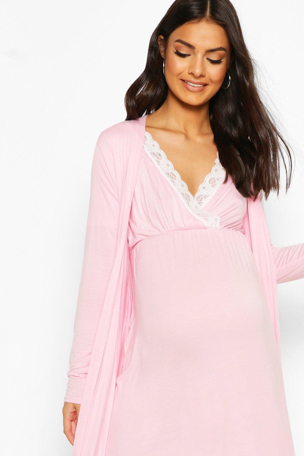 Pink Maternity & Nursing Nightwear Set