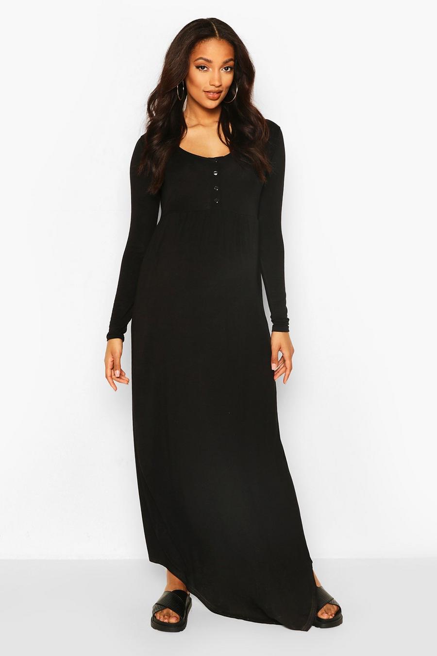 Maternity Long Sleeve Button Front Maxi Dress image number 1