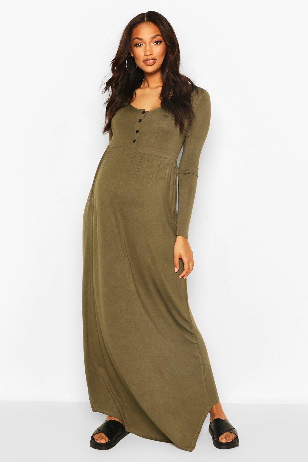 button front maternity dress