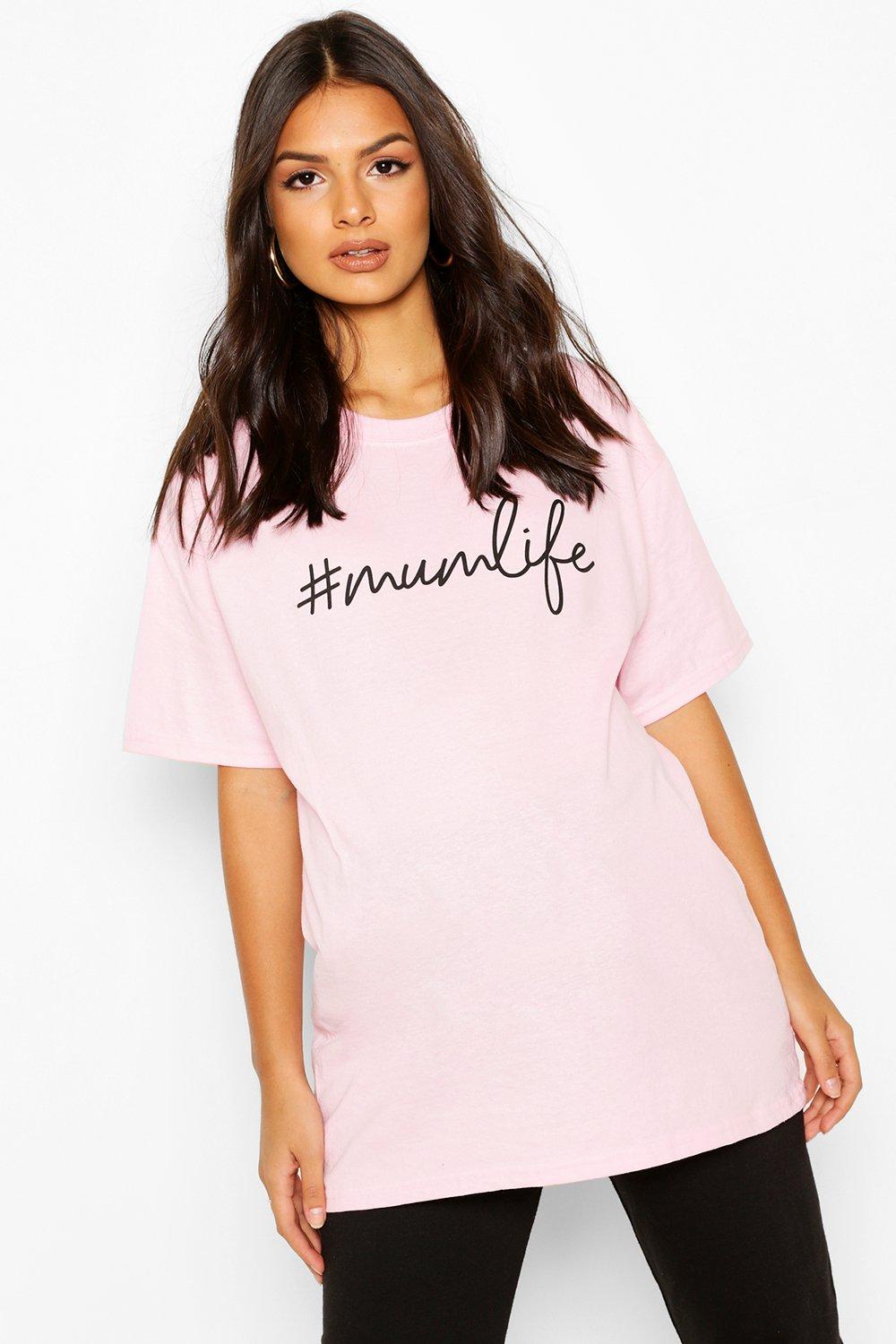 Pink Mammakläder - "#Mumlife" T-shirt med text image number 1