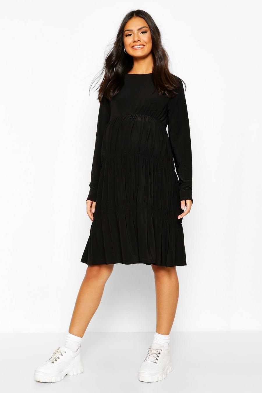 Maternity Slinky Tiered Smock Dress image number 1