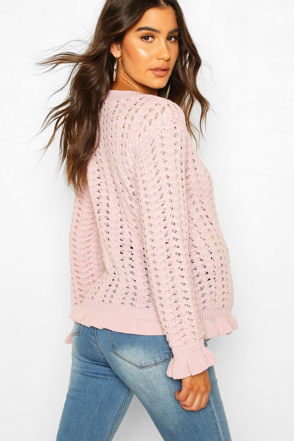 cream crochet jumper