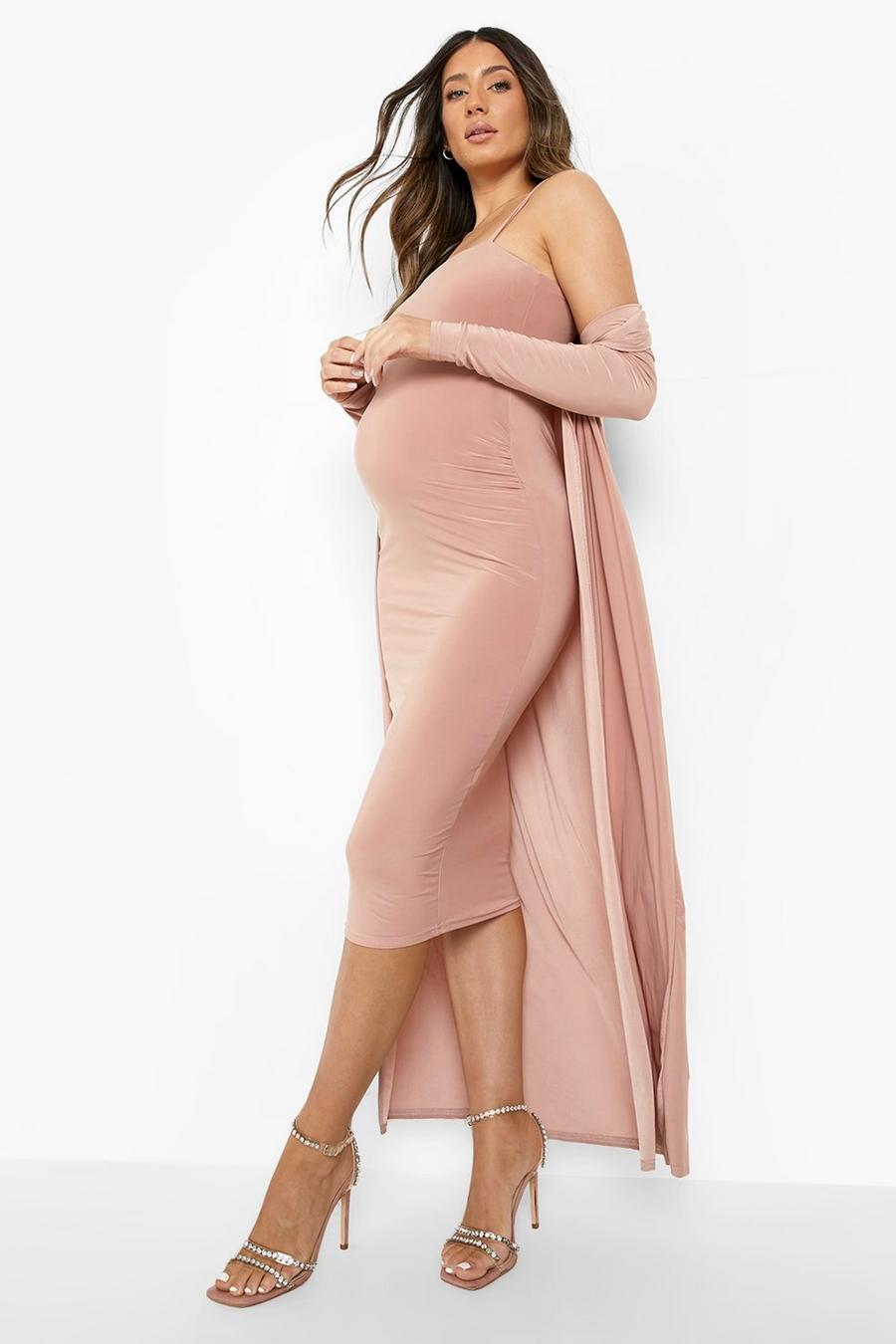 Rose Maternity Heavyweight Slinky Bodycon Co-Ord Set image number 1