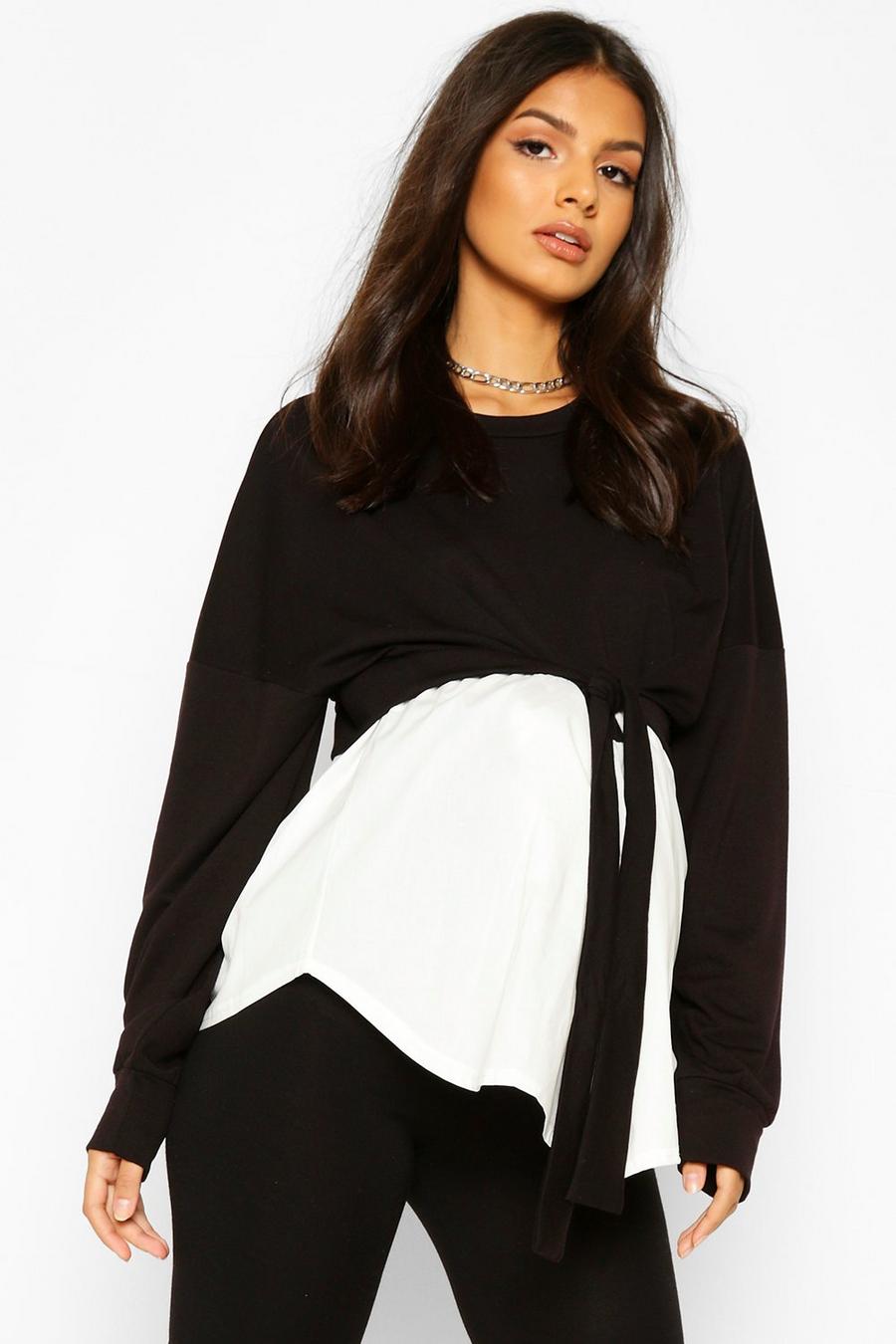 Mammakläder - Tunika i sweatshirttyg med knytdetalj image number 1