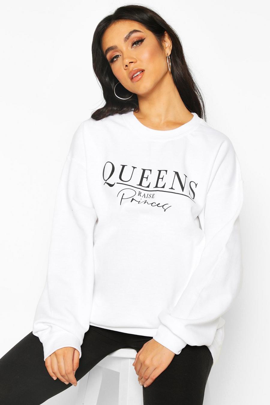 Mammakläder - "Queens Raise Princes" Sweatshirt med slogan image number 1