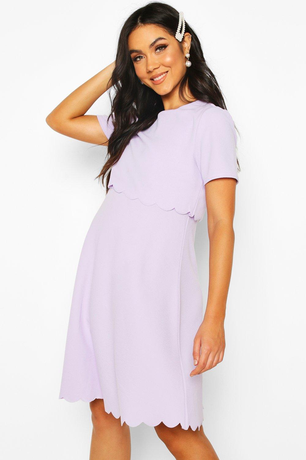 Boohoo scallop skater outlet dress