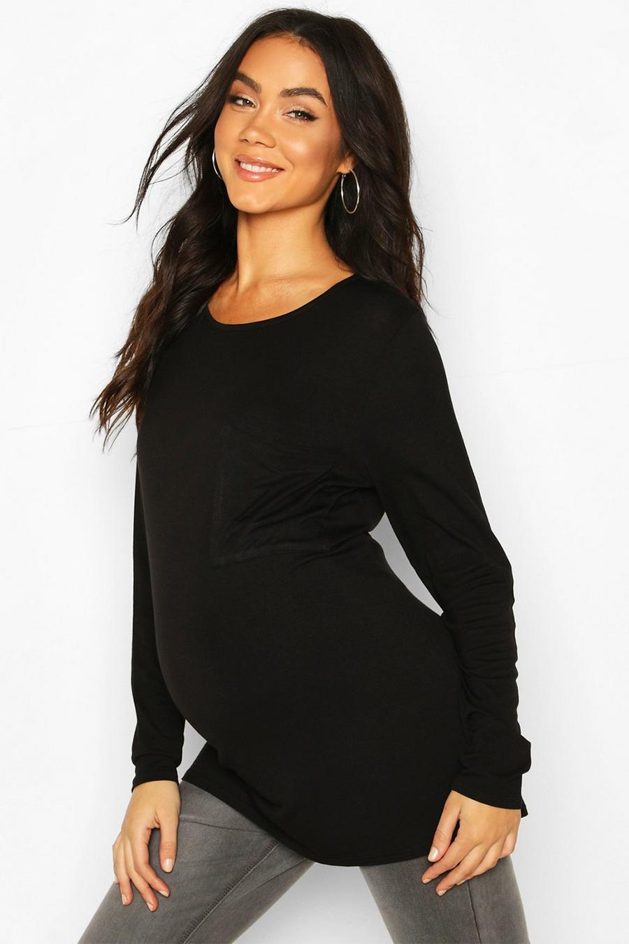 Maternity Long Sleeve Pocket T-Shirt image number 1