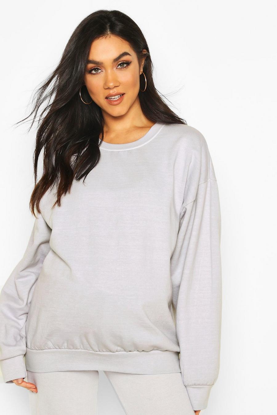 Maternity Washed Crew Neck Sweat Top image number 1