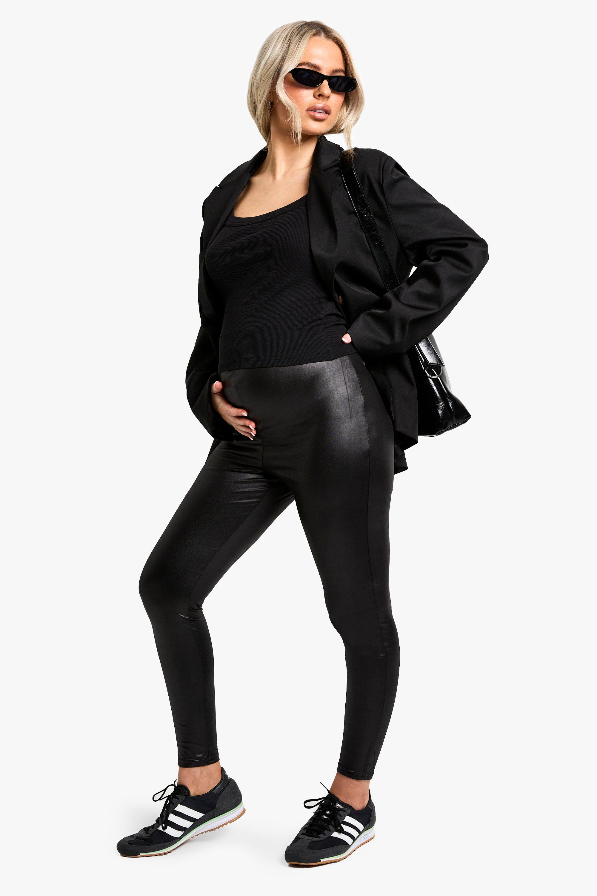 Maternity Faux Leather Over Bump Leggings