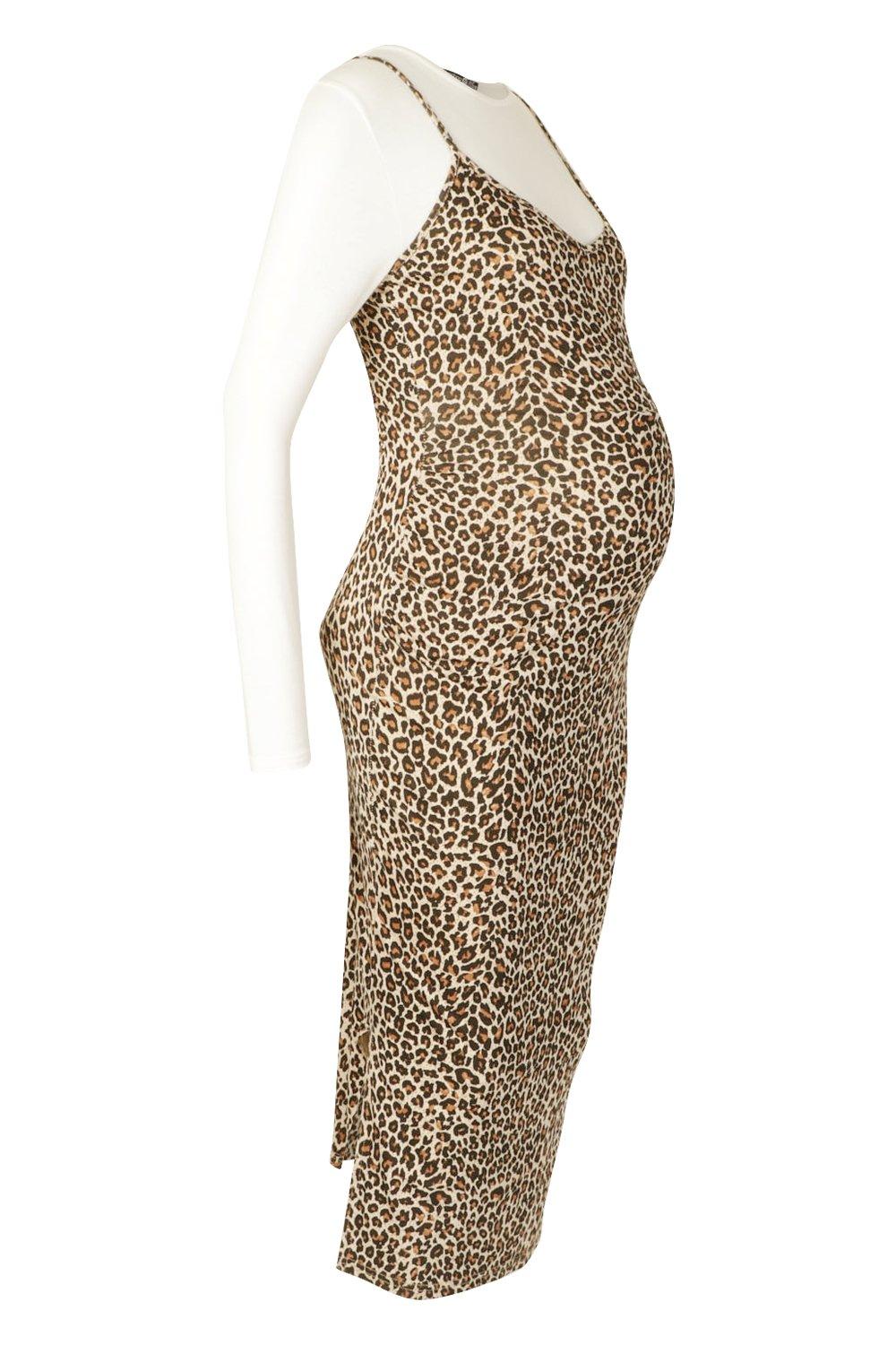 Boohoo maternity leopard print hot sale dress