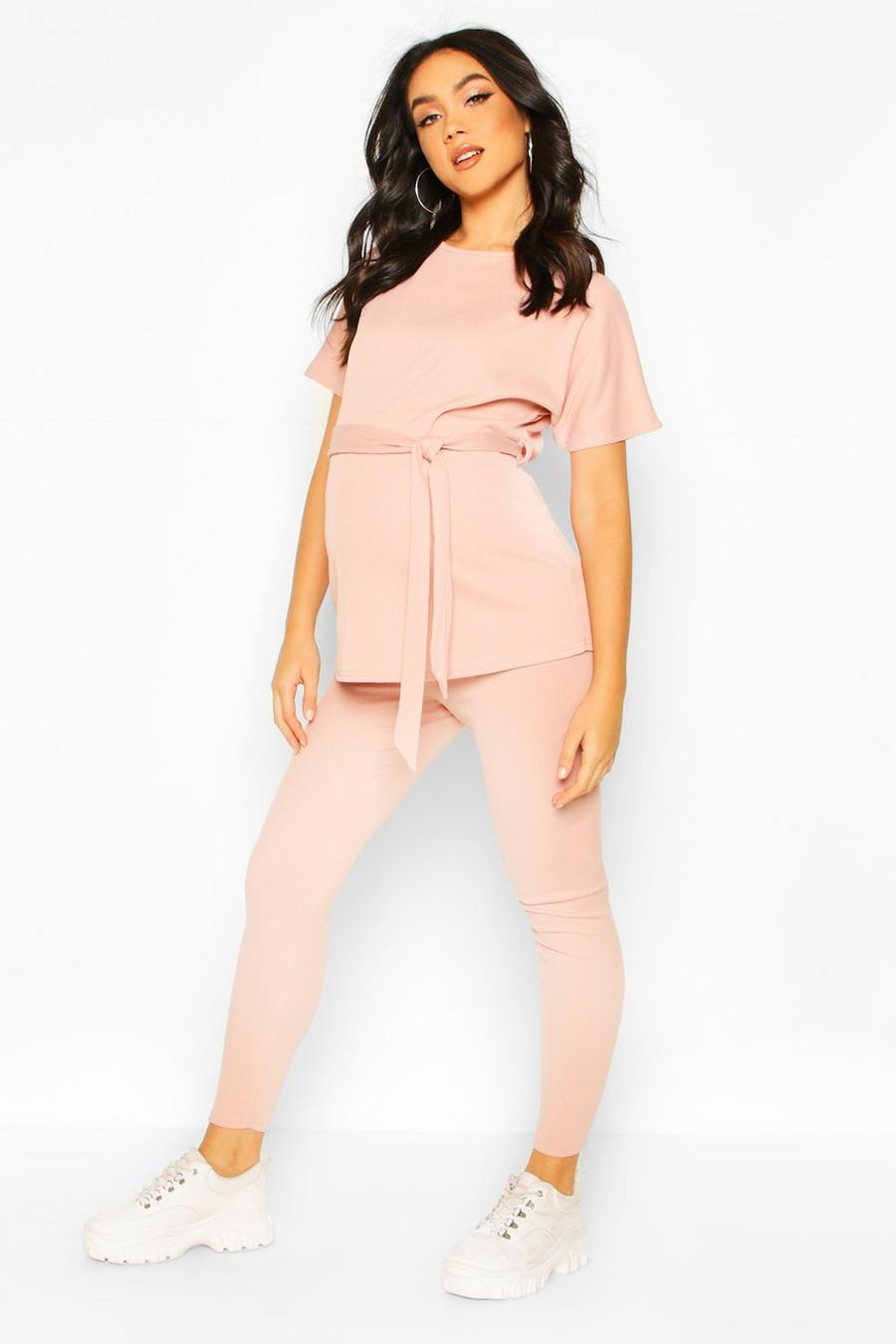 Blush Maternity Tie Legging Loungewear Set image number 1