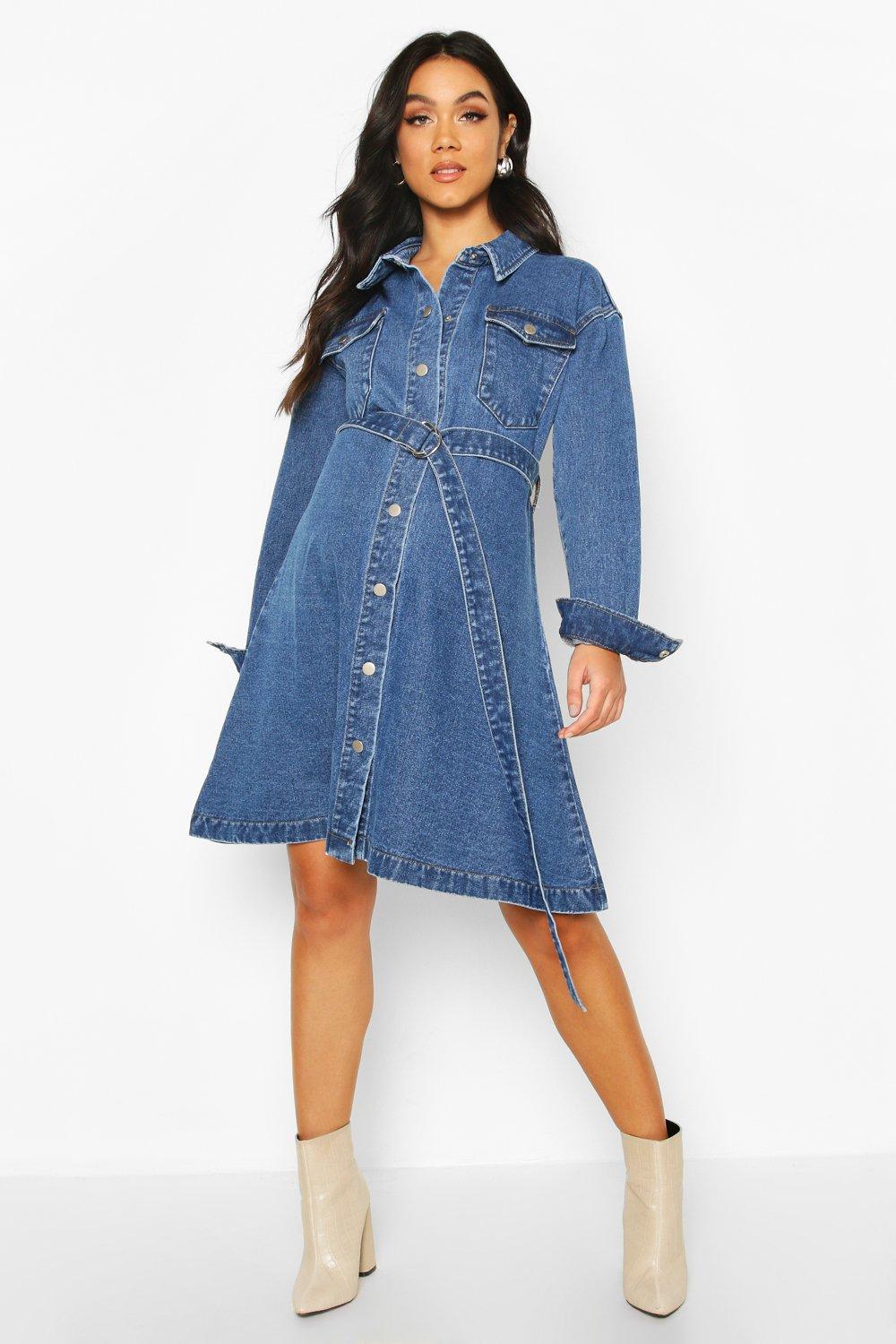 denim maternity shirt dress