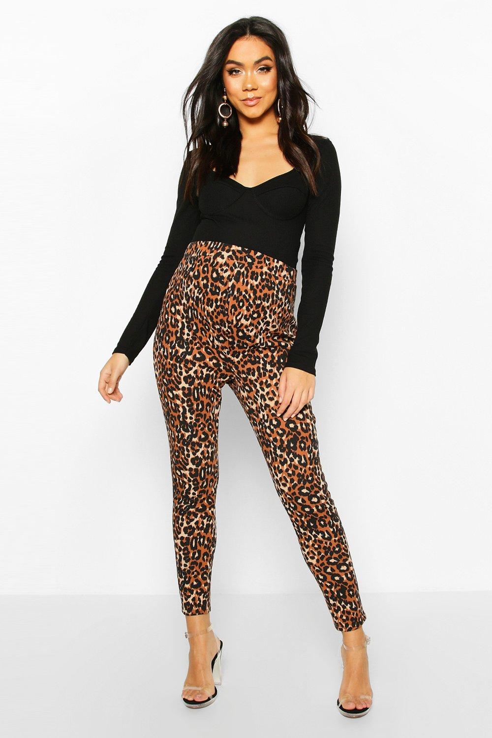 animal print tapered trousers