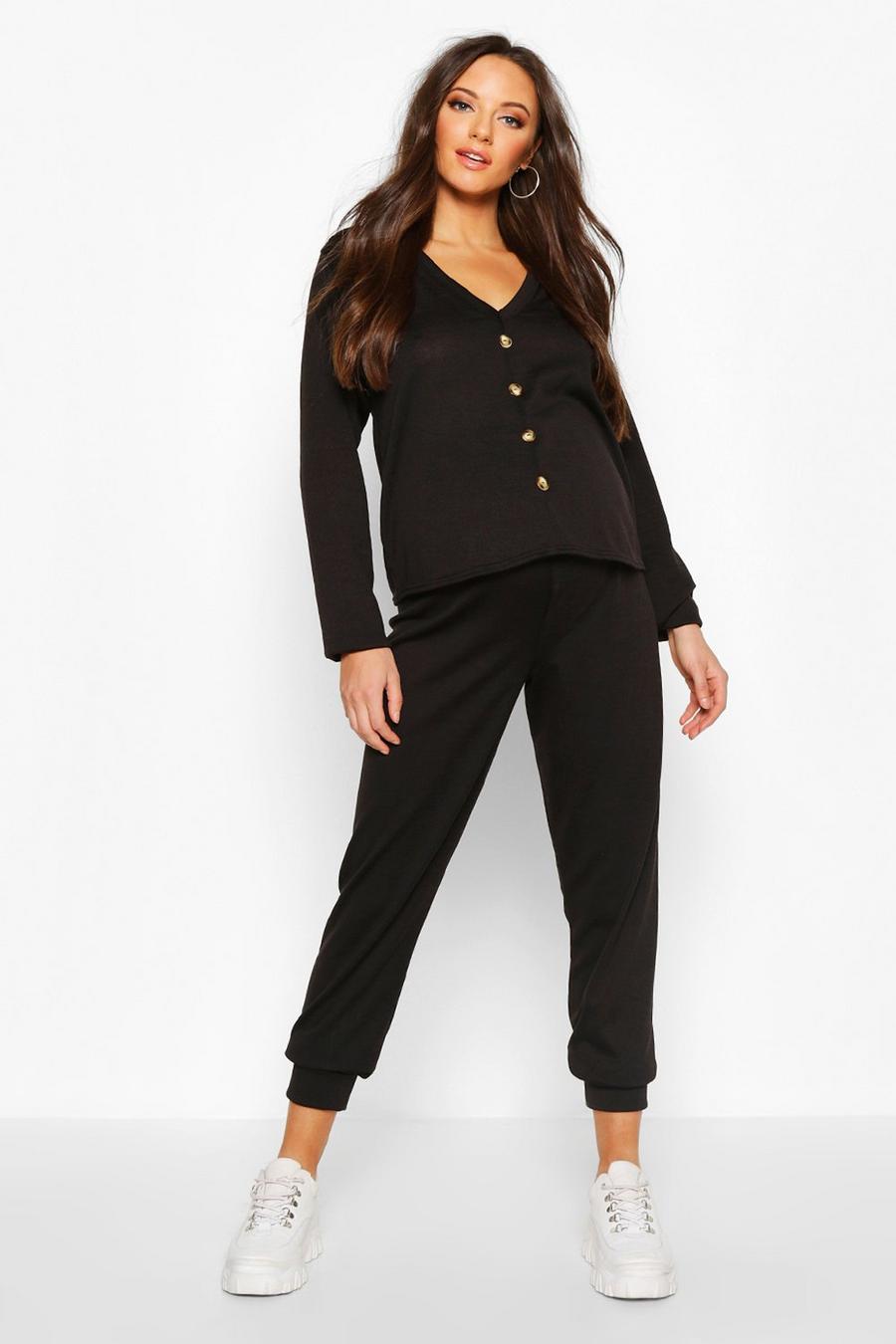 Maternity Button Front Jogger Lounge Set image number 1