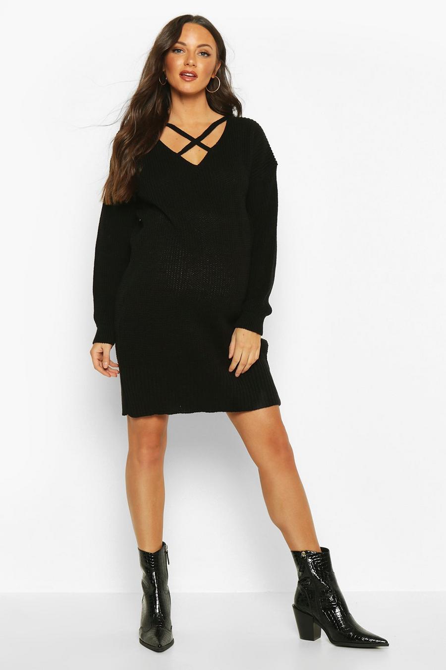 Maternity Cross Front Sweater Dress image number 1
