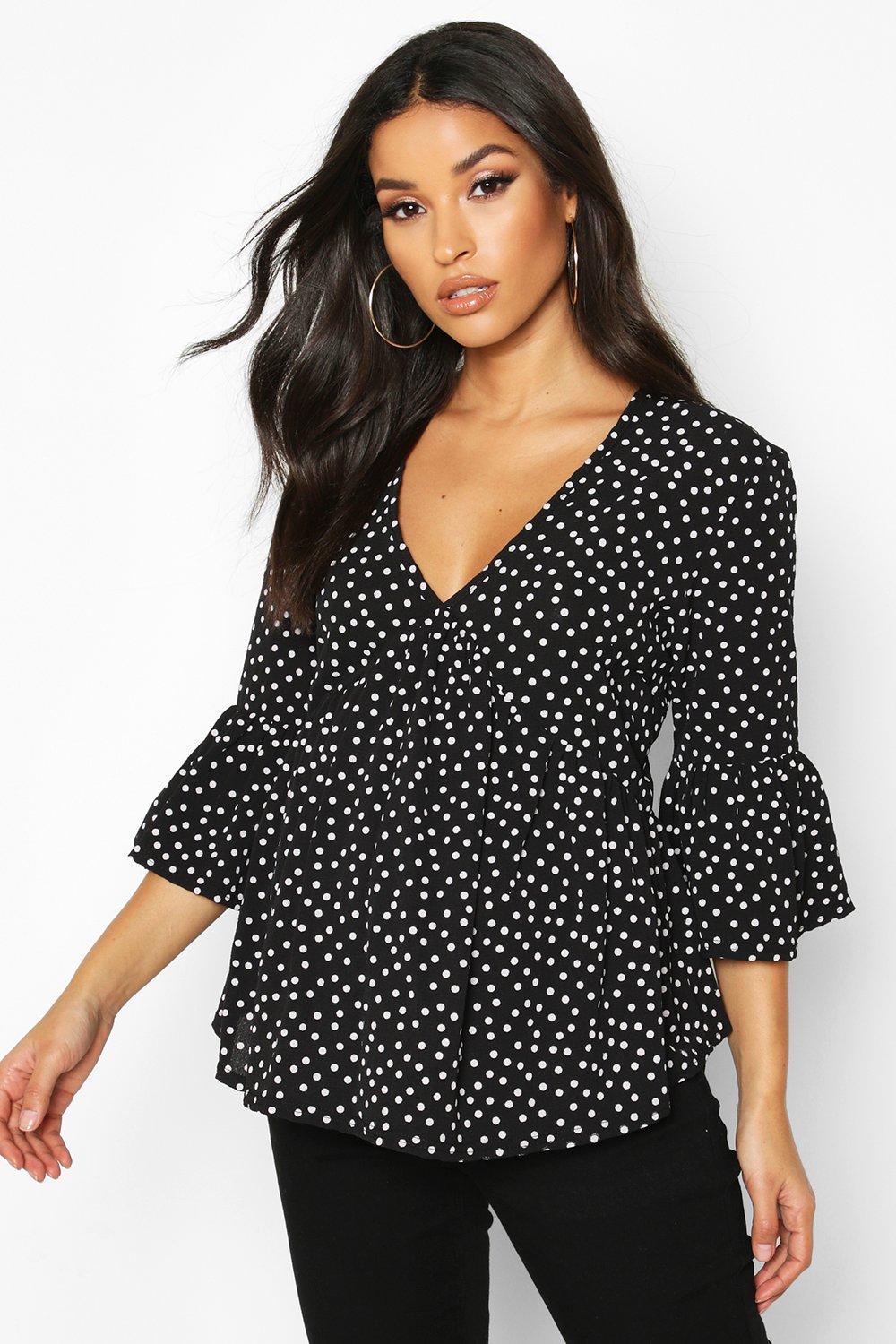 polka dot smock top