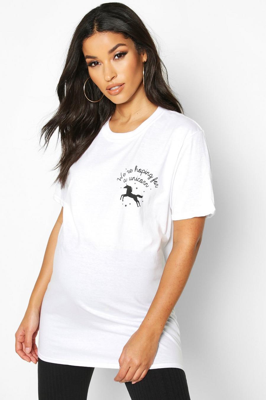Umstandsmode T-Shirt mit Unicorn-Slogan image number 1