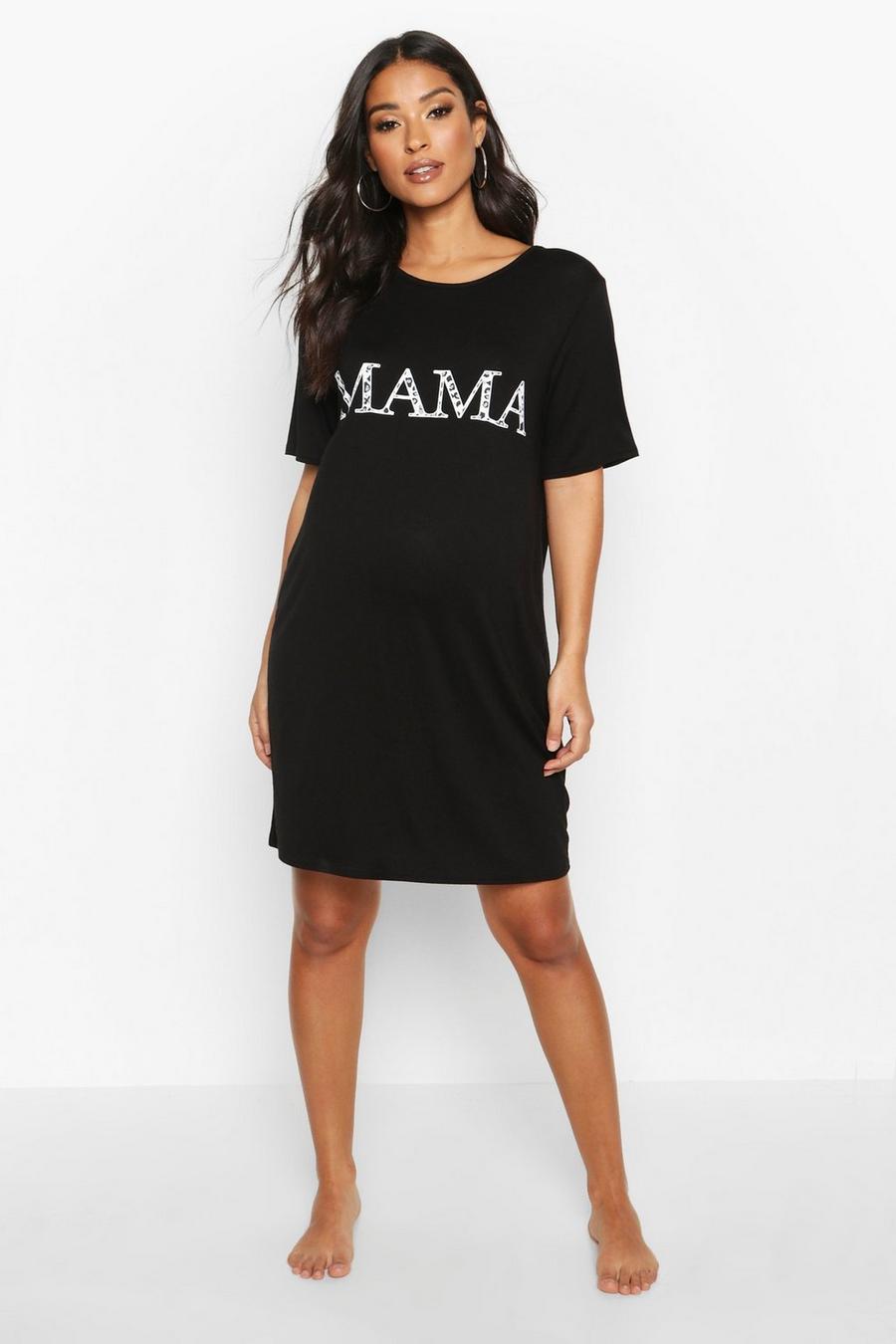 Camicia da notte premaman leopardata con scritta “Mama” image number 1