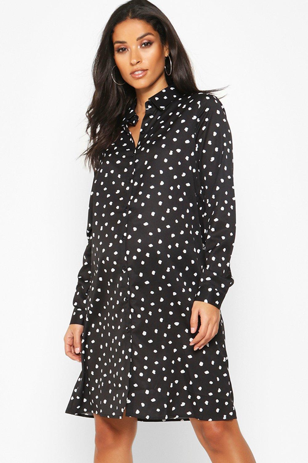 boohoo maternity polka dot dress