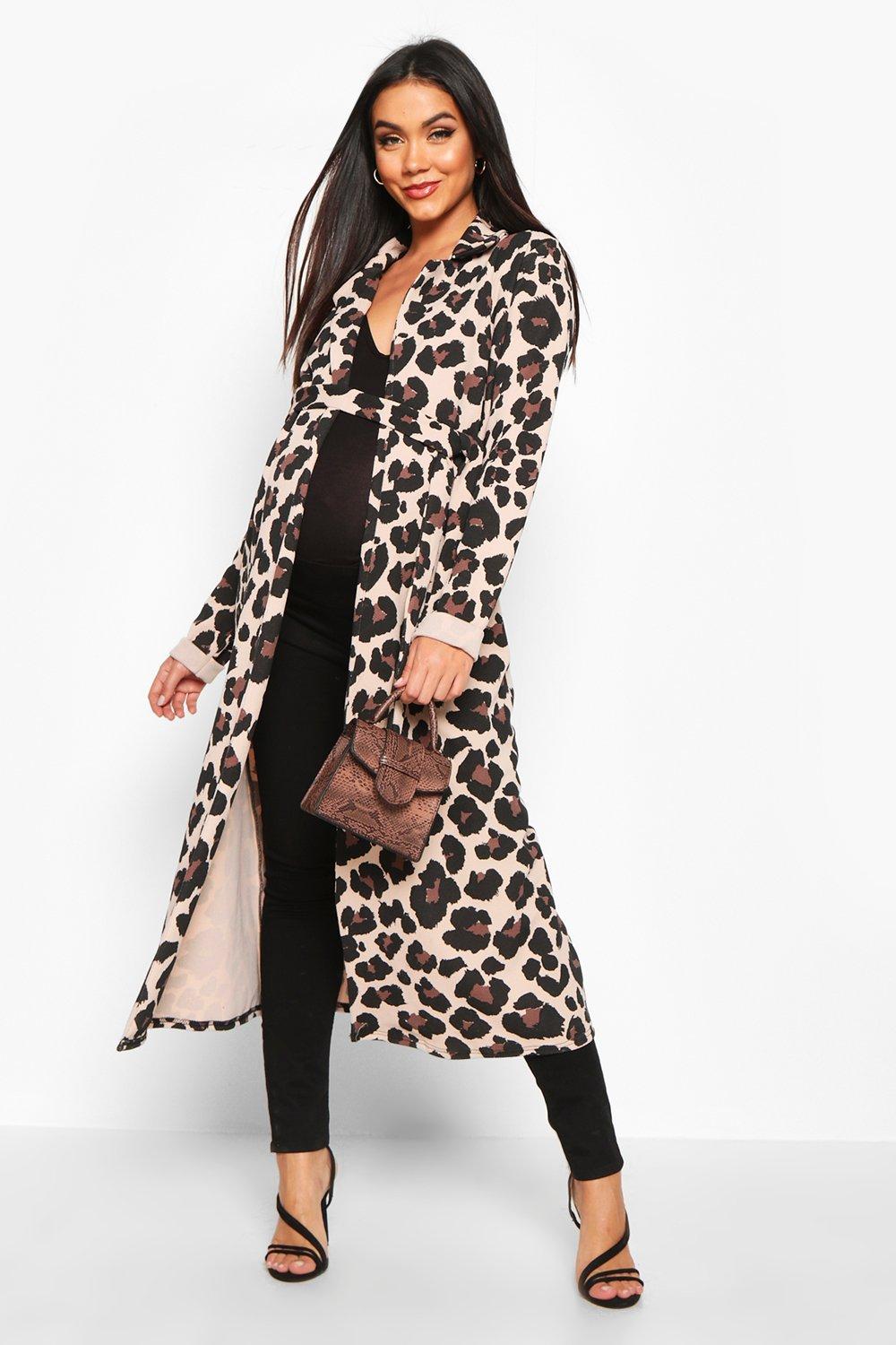 leopard print long duster
