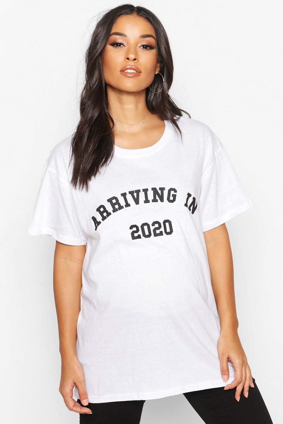 White Maternity 'Arriving In 2020' Graphic Tee image number 1