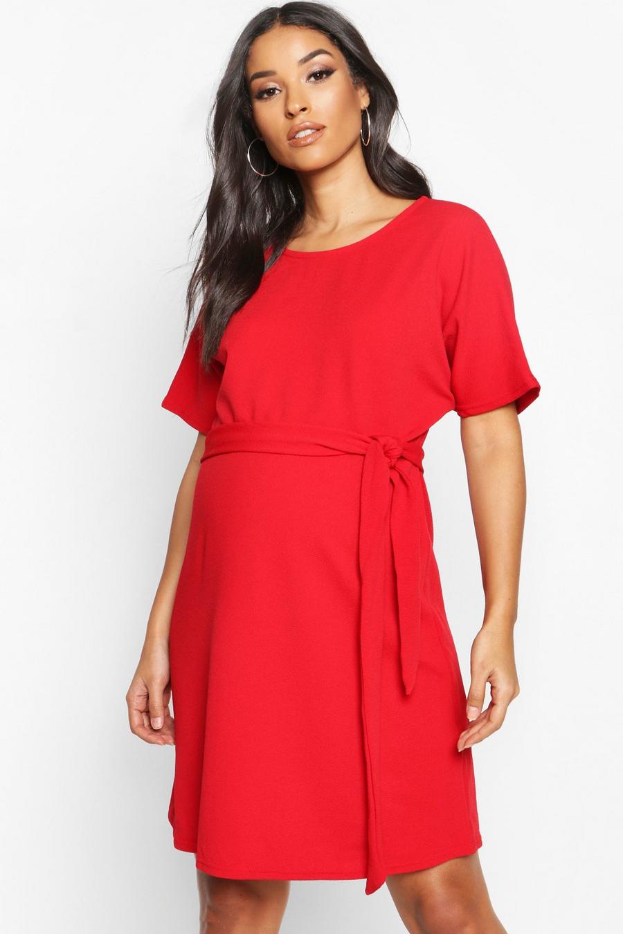 Maternity Batwing Tie Waist Shift Dress image number 1