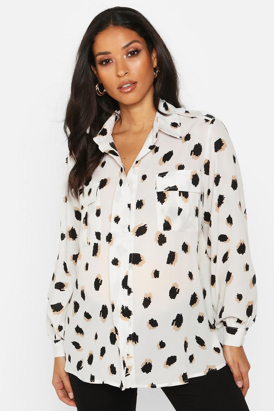 Cream Mammakläder - Leopardmönstrad skjorta image number 1