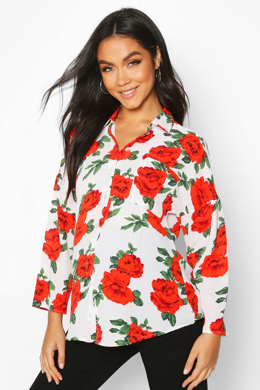 Mammakläder - Skjorta med rosmotiv image number 1