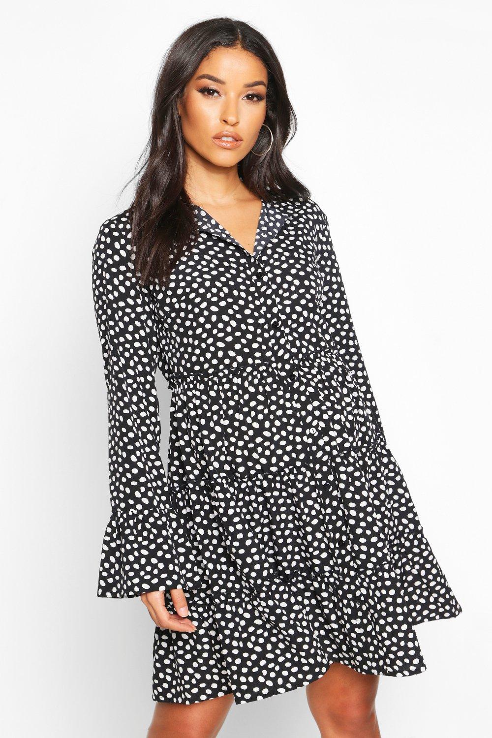 boohoo polka dot maternity dress