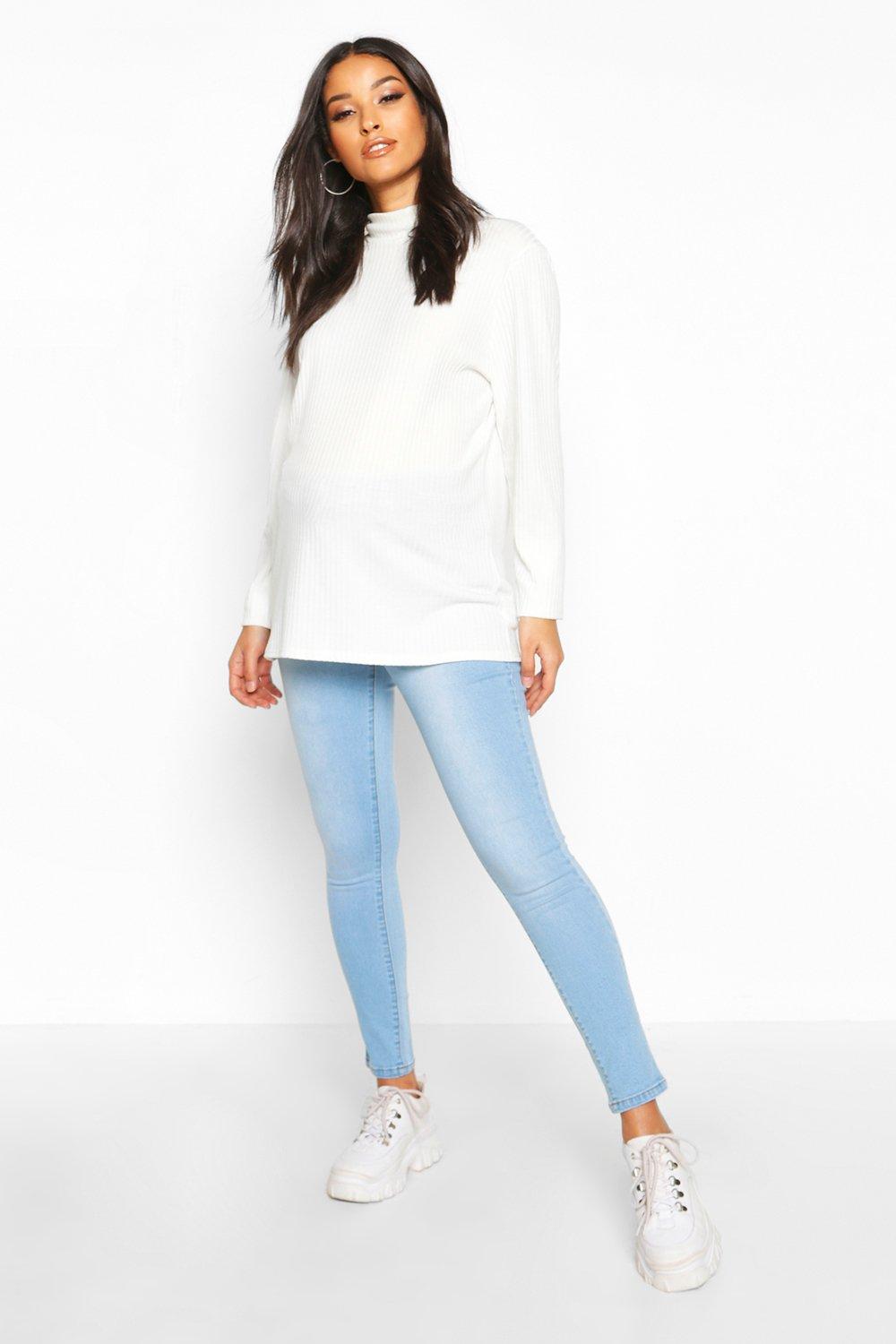 under bump skinny jeans