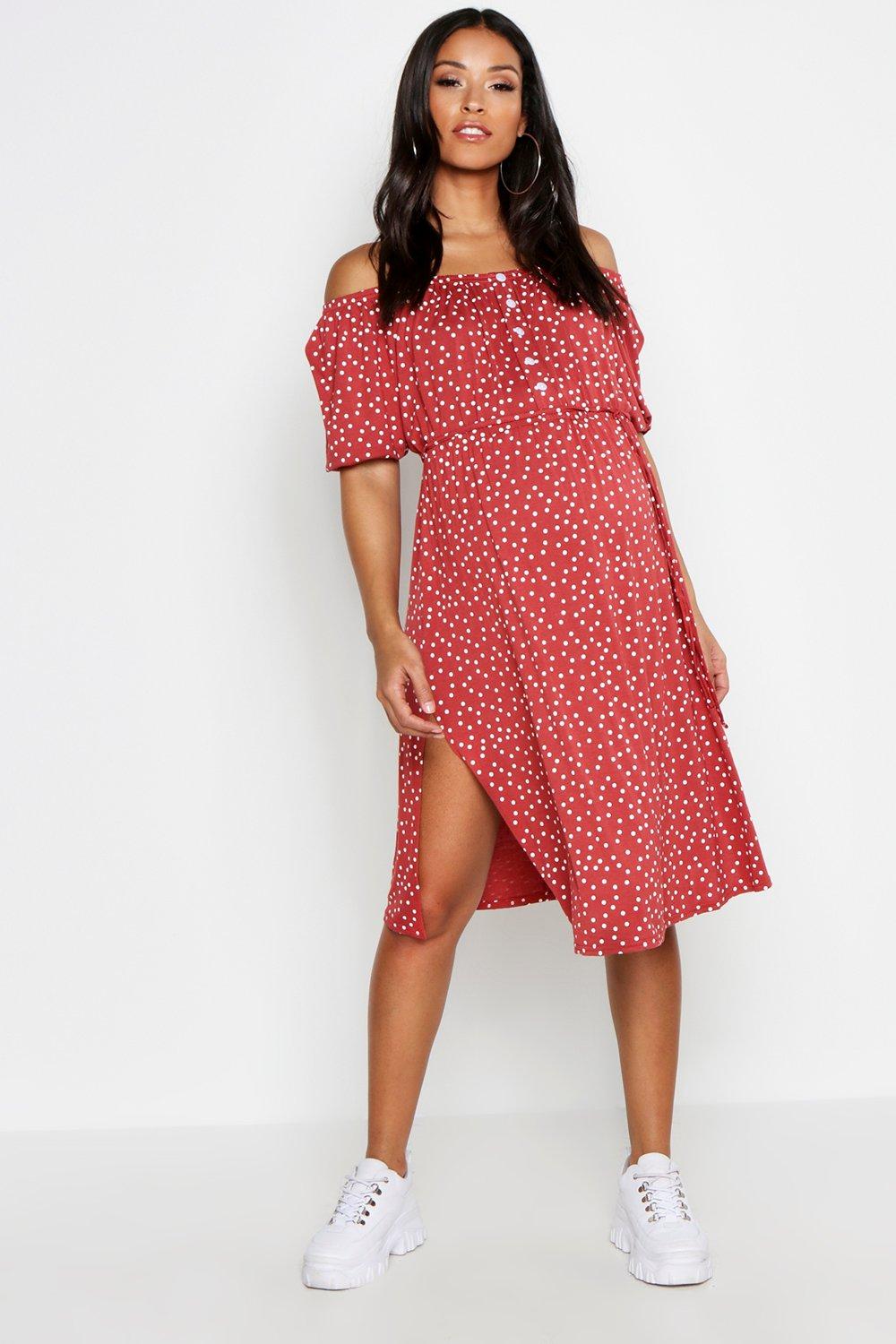 boohoo terracotta dress