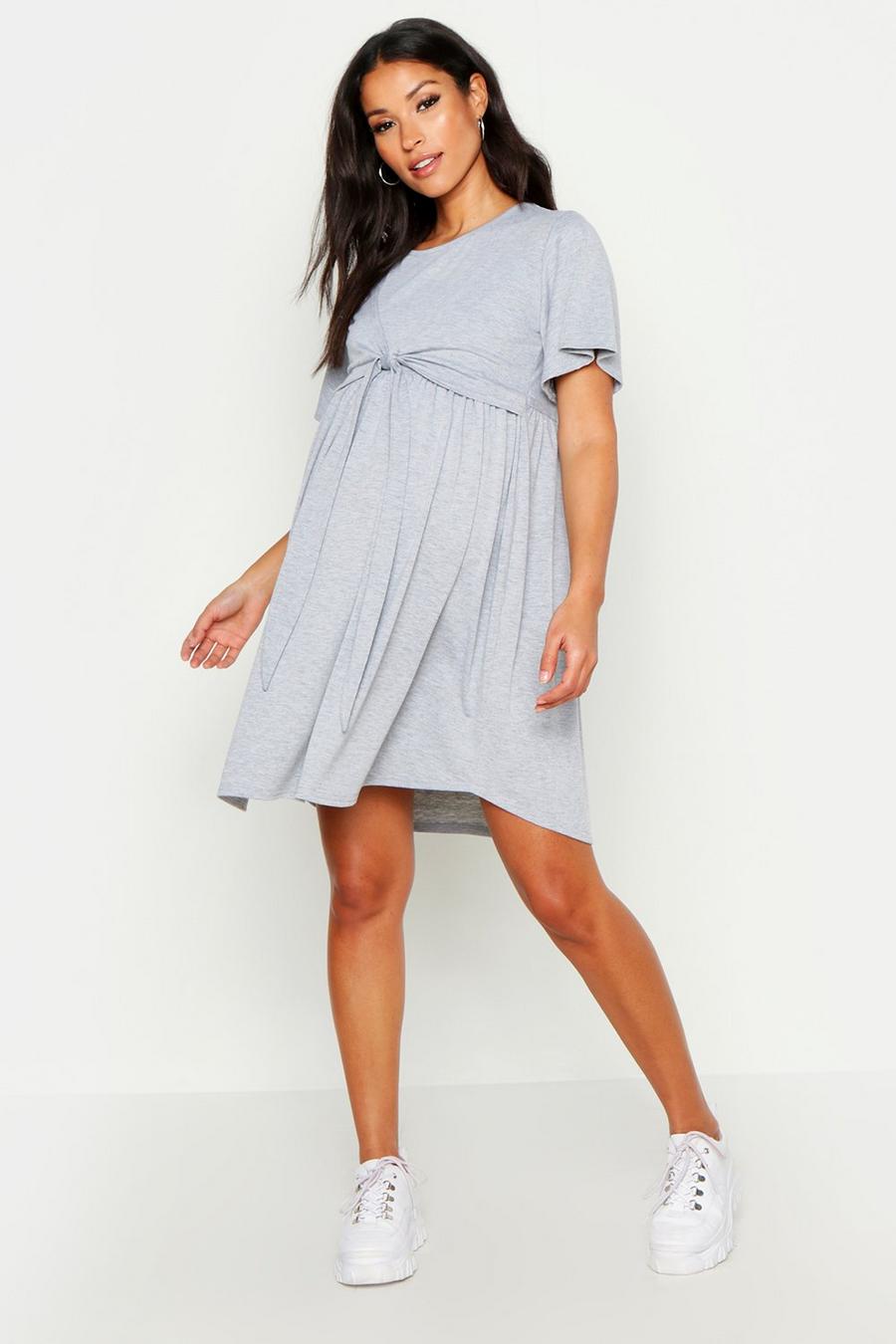 Positiekleding Gesmokte jurk met overslag voor borstvoeding image number 1
