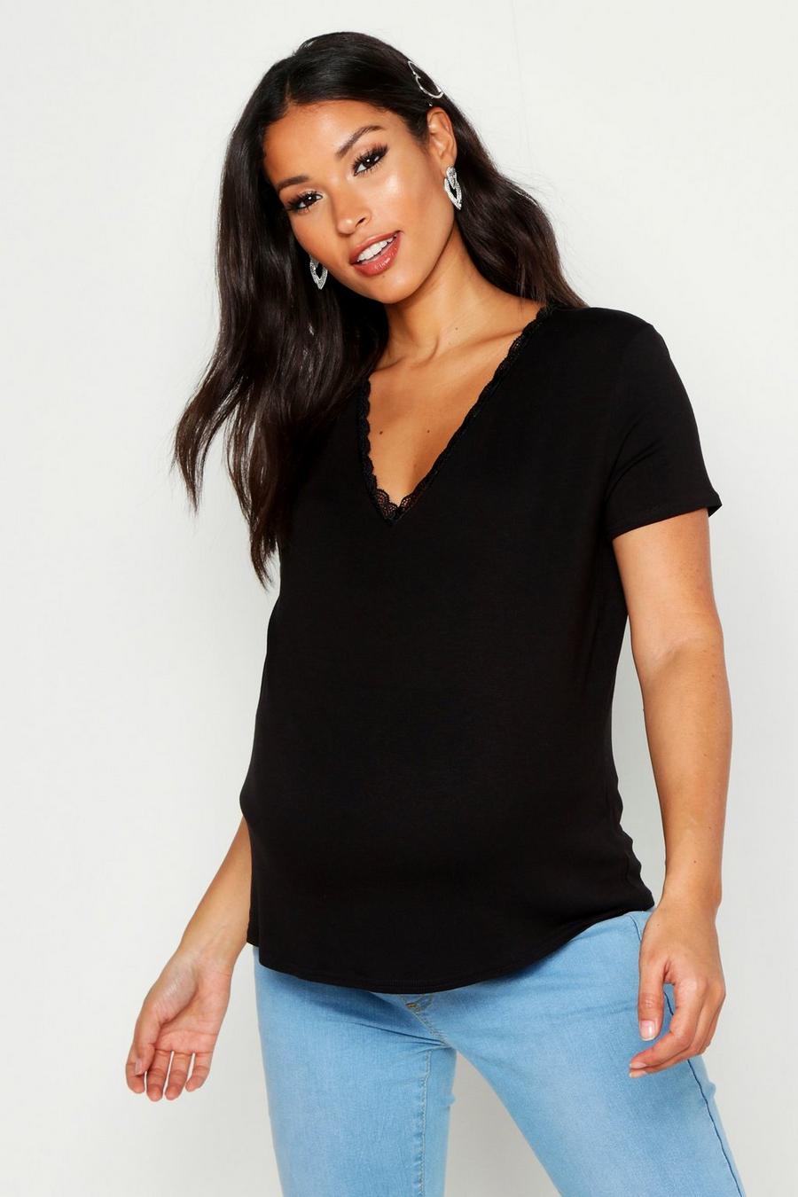Mammakläder - V-ringad t-shirt med spets image number 1