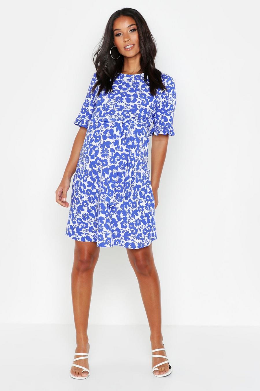 Maternity Floral Ruffle Smock Dress image number 1