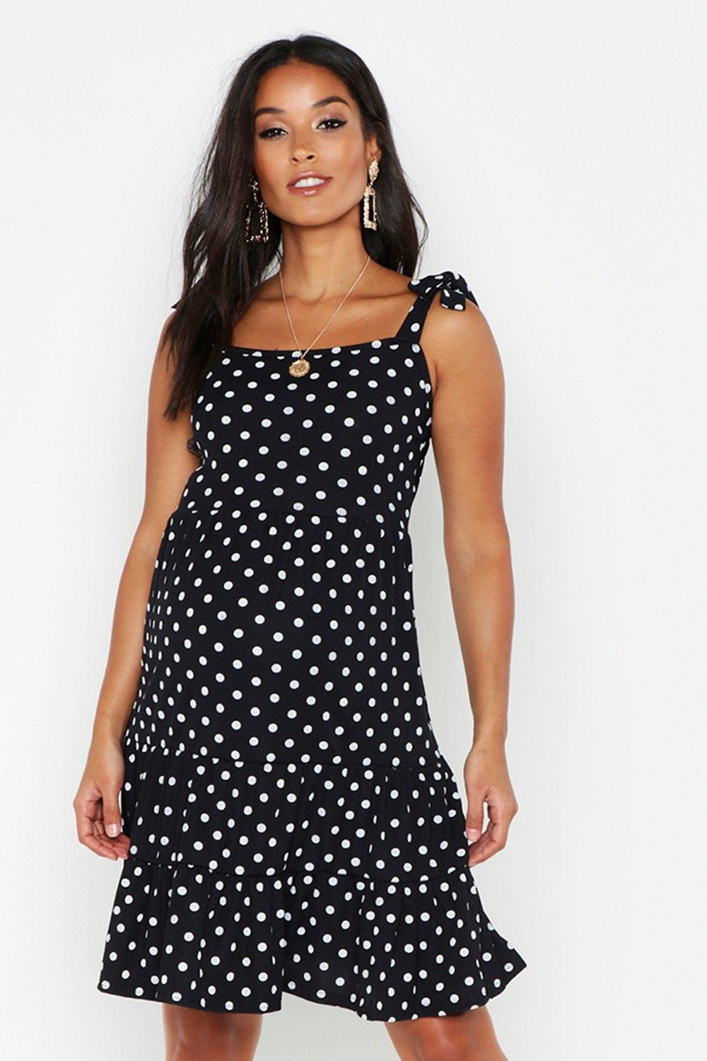 polka dot strappy dress