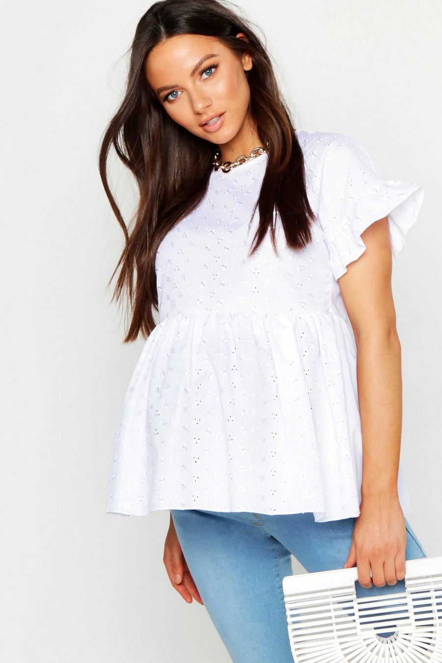 Maternity Broderie Anglaise Smock Top image number 1