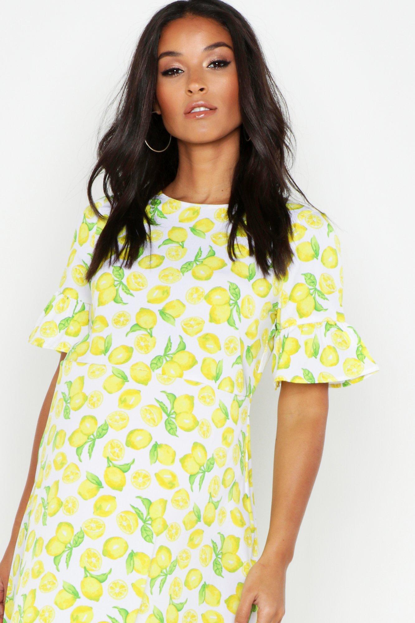 Maternity Lemon Print Smock Dress