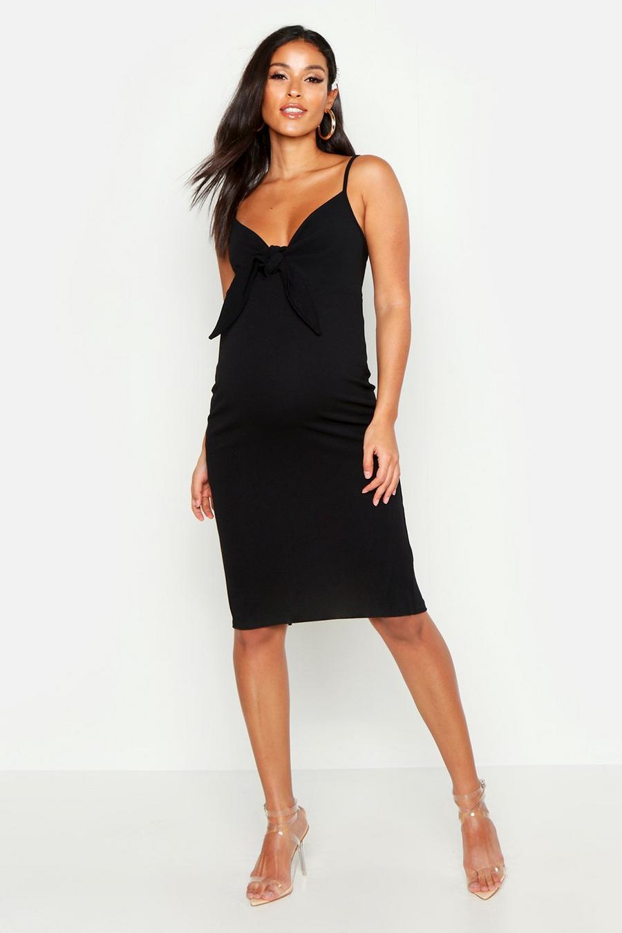 Maternity Tie Front Bodycon Dress image number 1