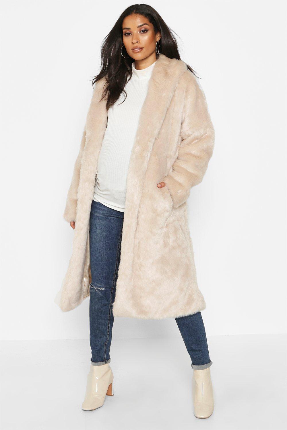 cream faux fur wrap