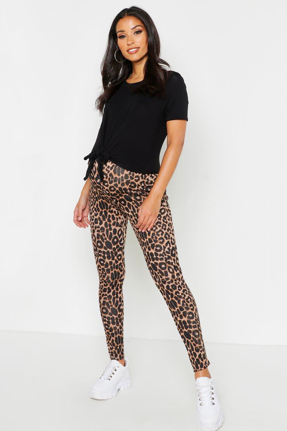 animal print maternity leggings