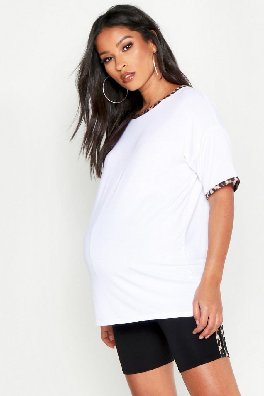 Maternity Leopard Side Stripe Cycling Short image number 1