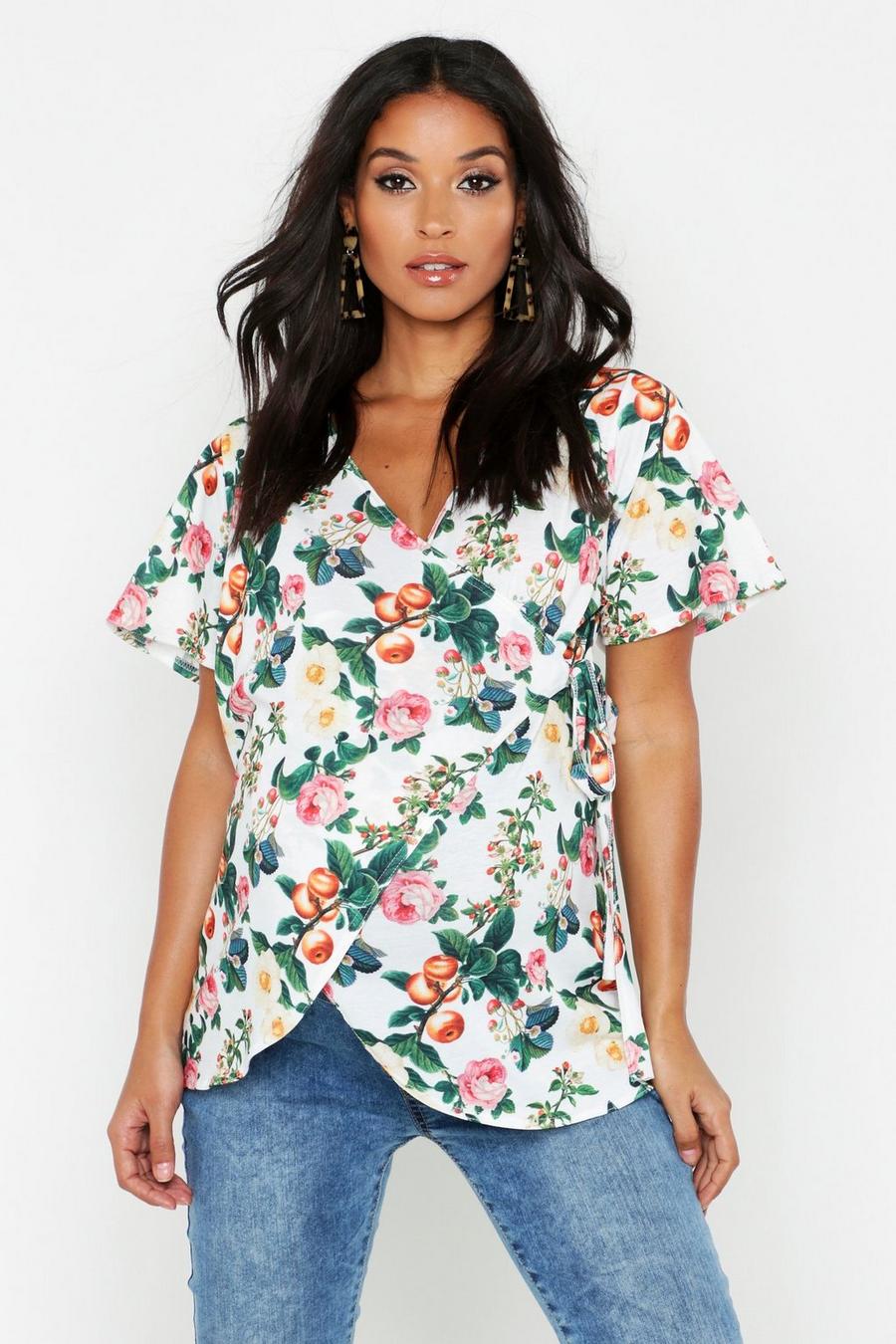 Maternity Wrap Floral Top image number 1