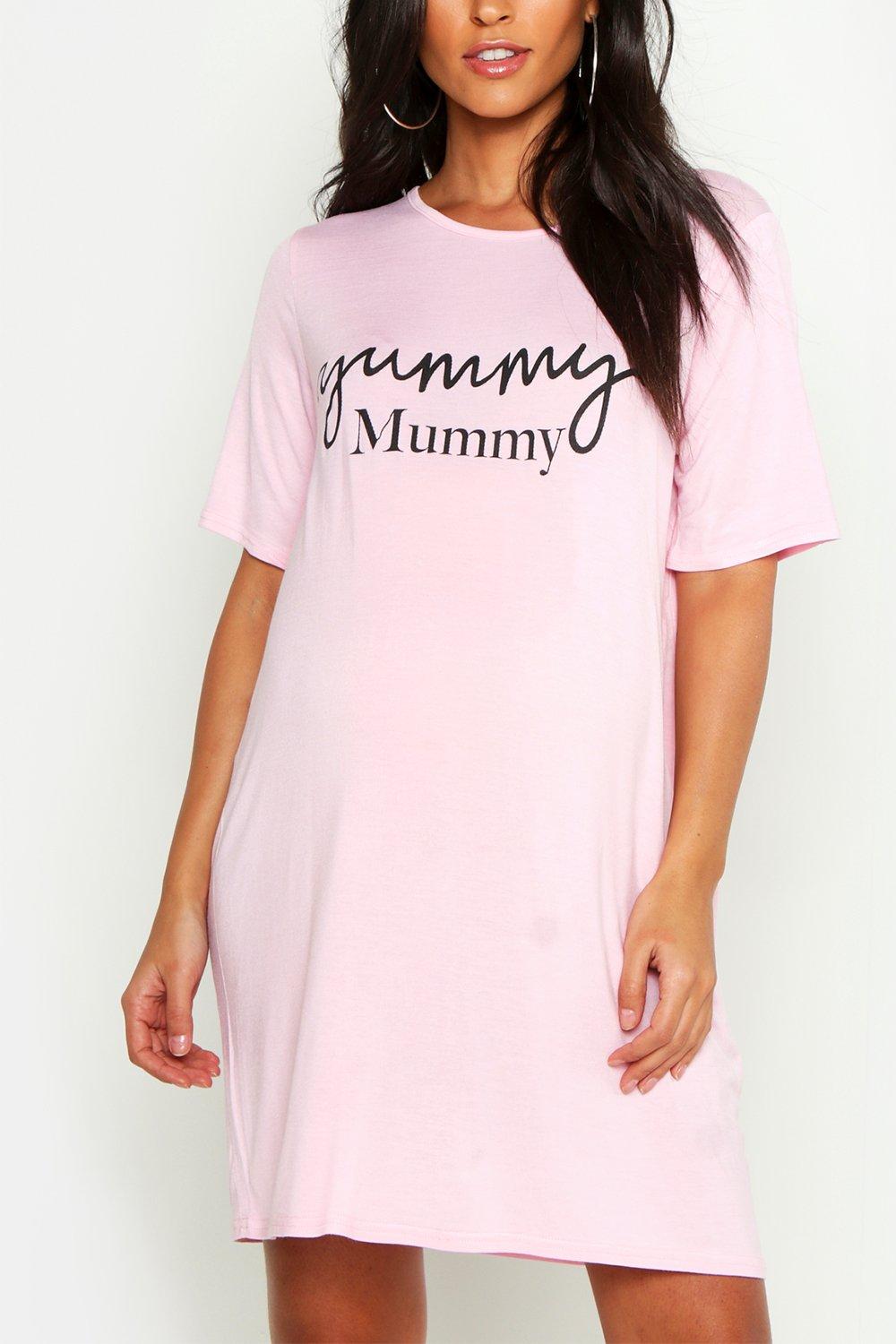 Women s Maternity Yummy Mummy Nightie Boohoo UK