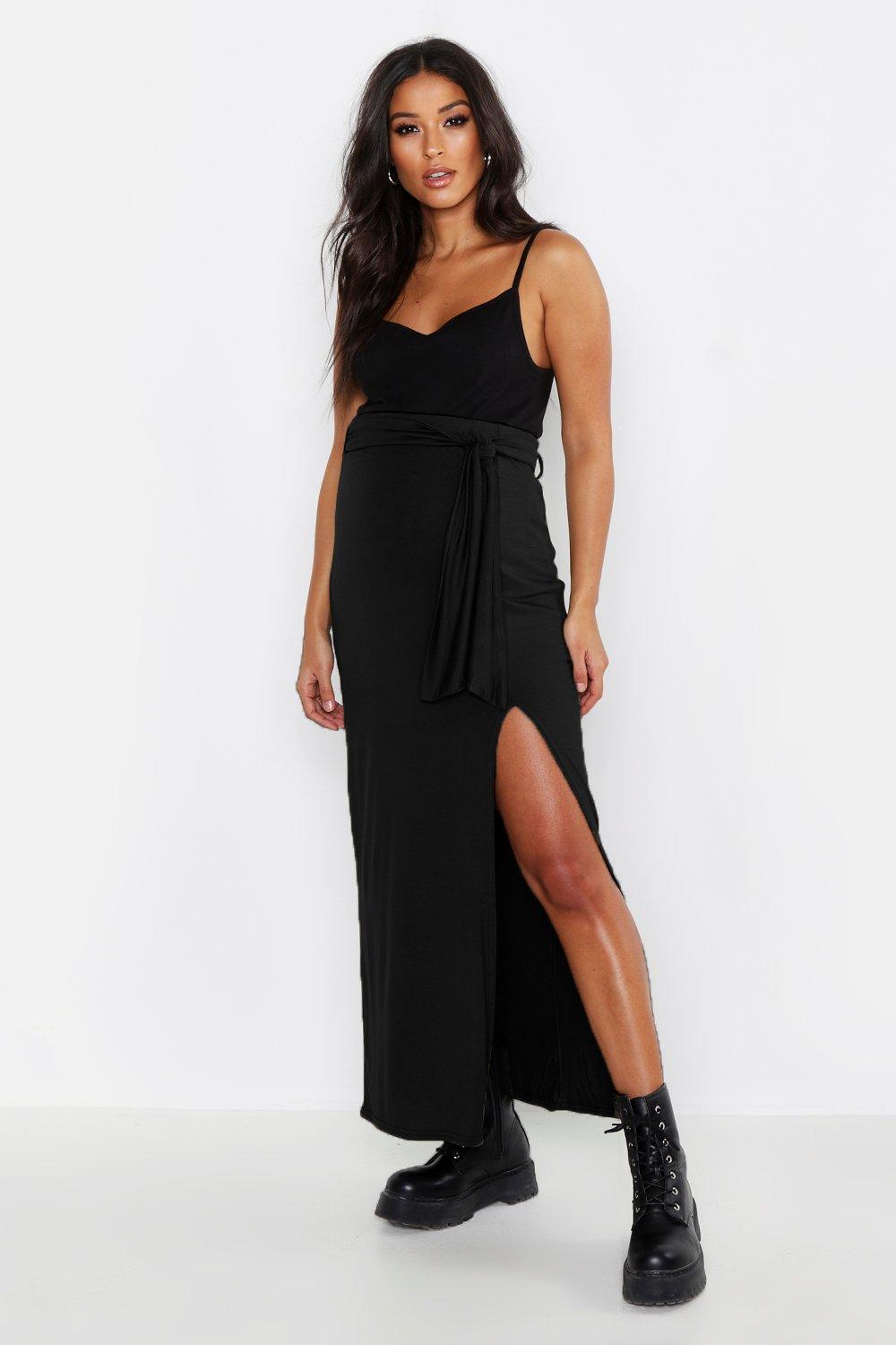 black maternity maxi skirt