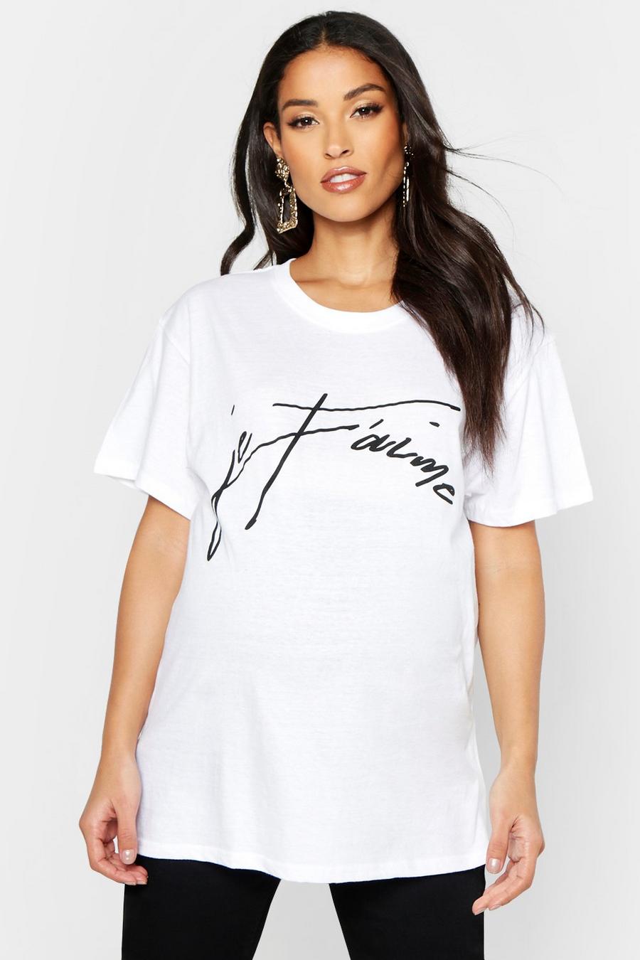 Mammakläder - "Je t'aime" t-shirt med slogan image number 1