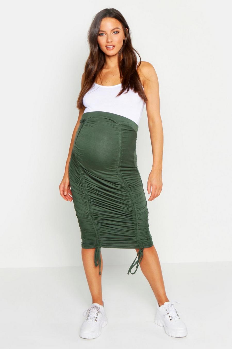 Maternity Ruched Side Midi Skirt image number 1