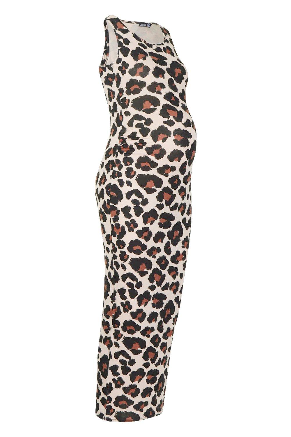 leopard print maternity maxi dress