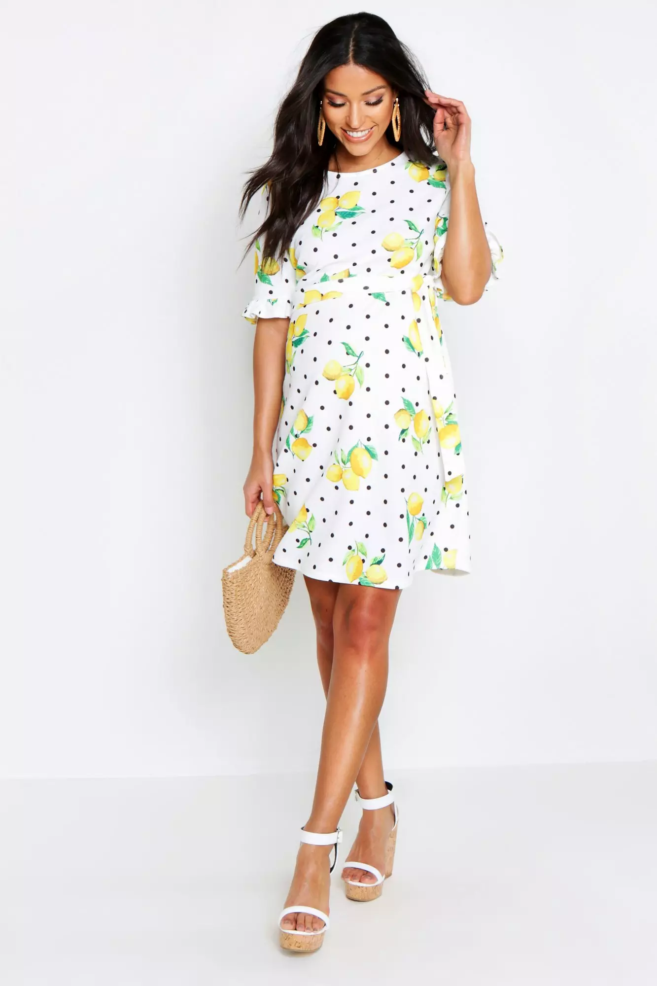 Lemon print hotsell maternity dress